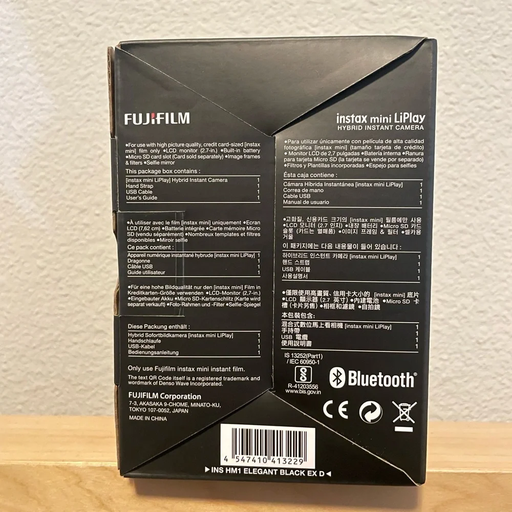 Fujifilm Instax Mini Liplay Hybrid Instant Camera - Elegant Black